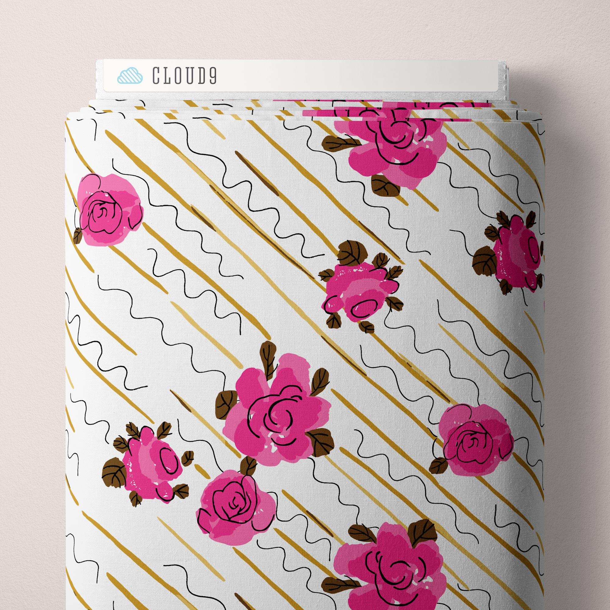 Fabric Cloud9 Rose Trellis Summer Sun by the Quarter Yard 228831