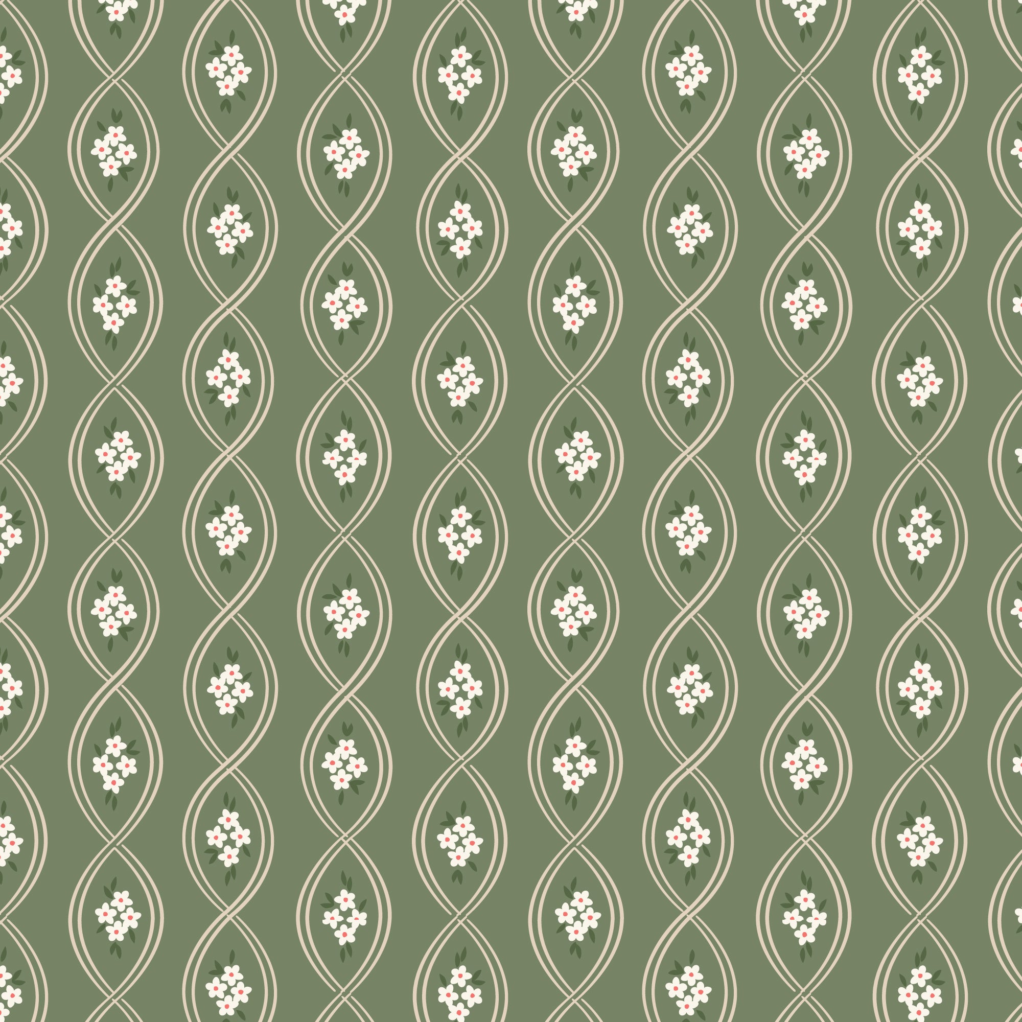 Fabric Cloud9 Sage Entwined Spring Showers by the Quarter Yard 228223