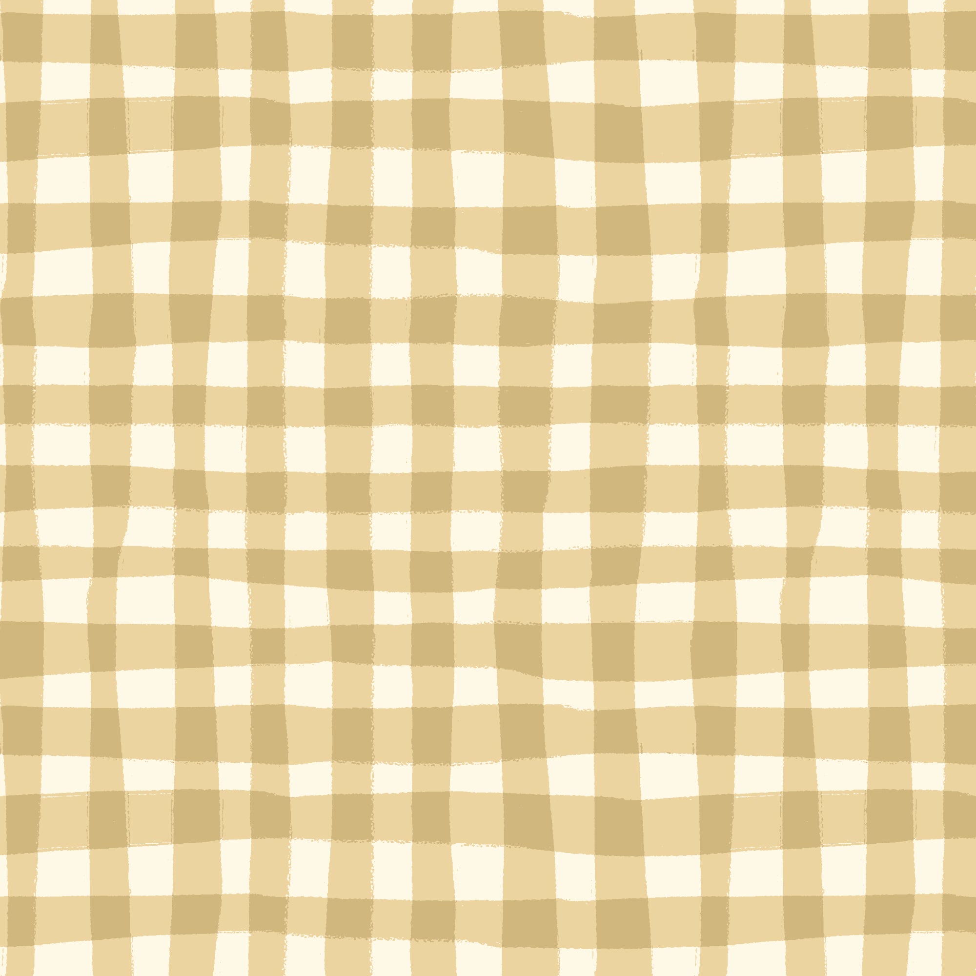 A repeating beige and off-white gingham check pattern fills the frame.