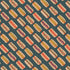 Pattern of hot dogs with various toppings on a teal background