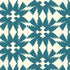 A repeating pattern of stylized teal birds arranged in a symmetrical diamond layout on a warm cream background.