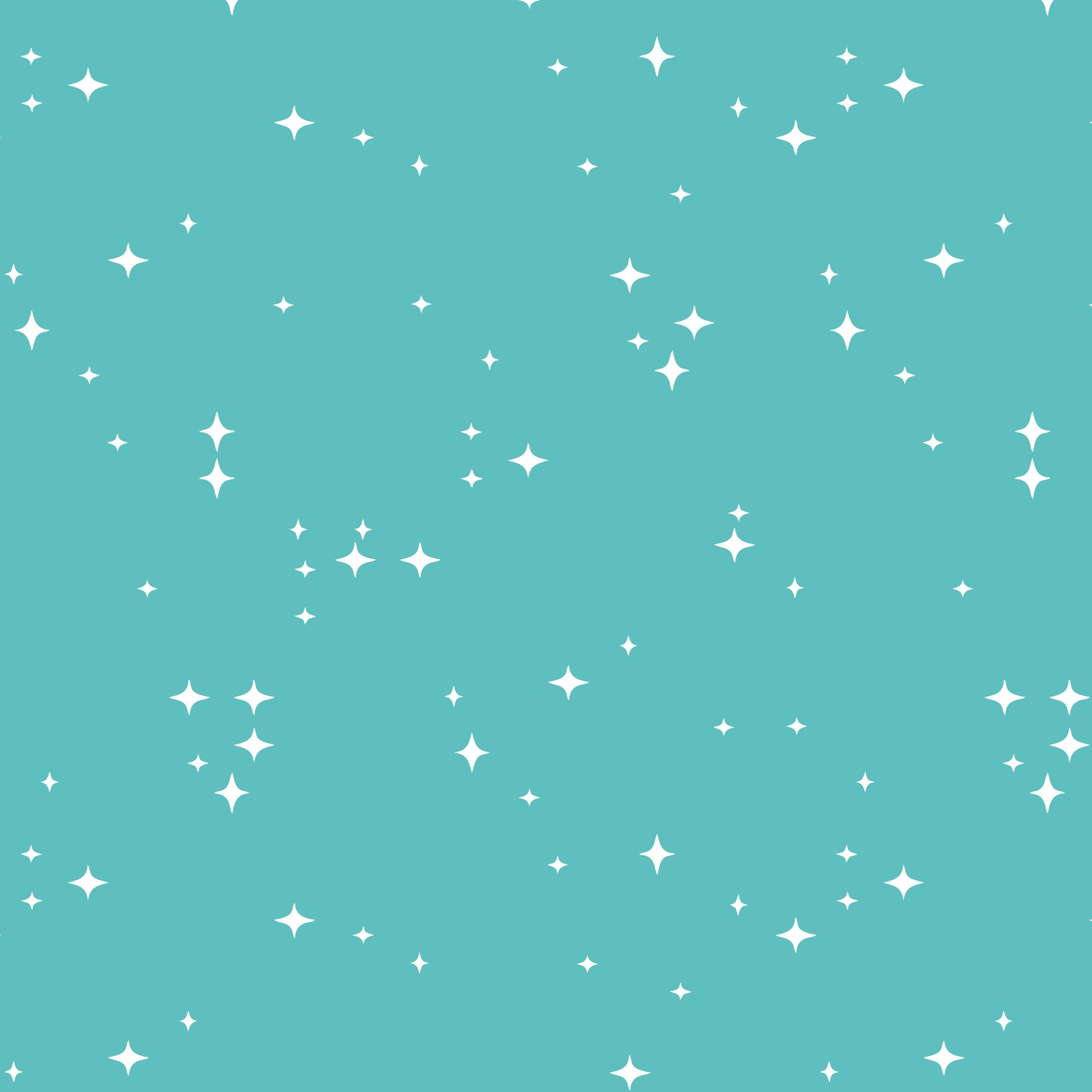 Pattern of white stars on a teal background