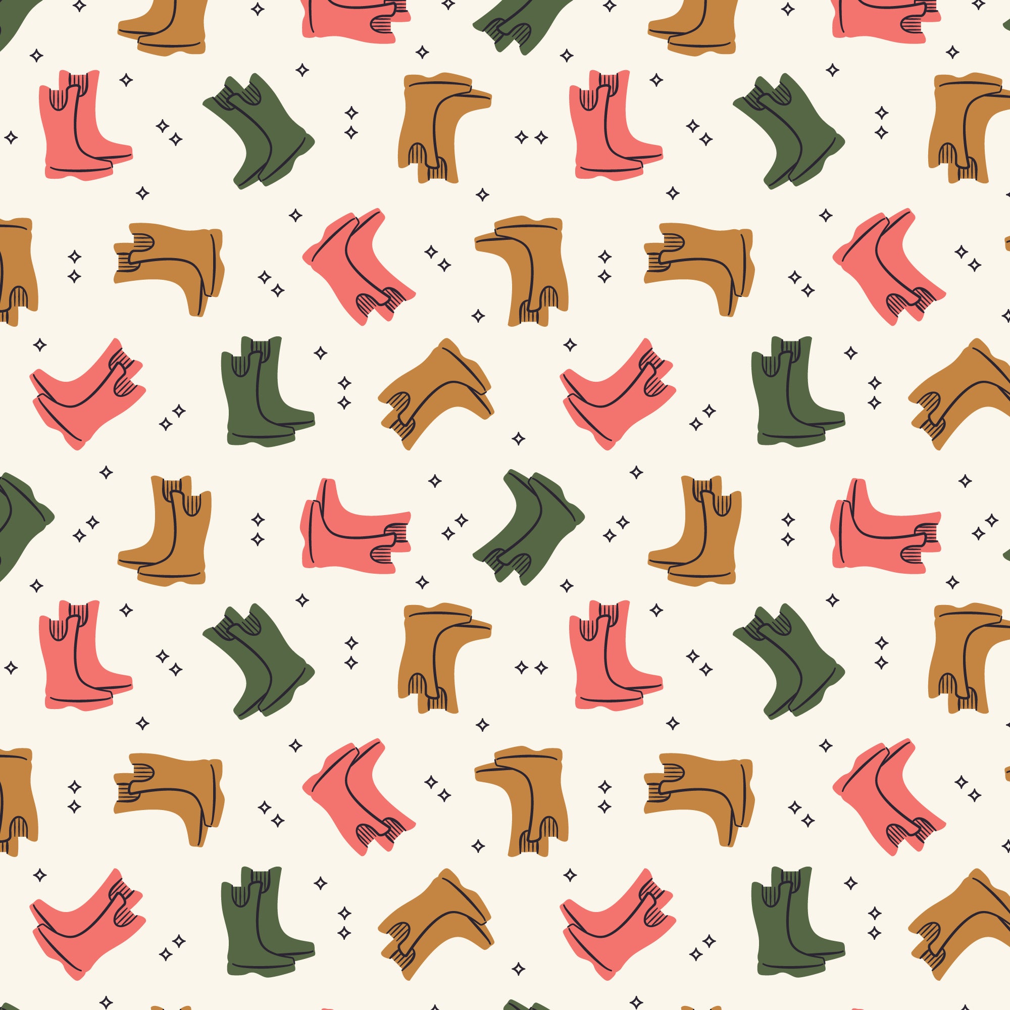 Fabric Cloud9 Wellies Spring Showers by the Quarter Yard 228224