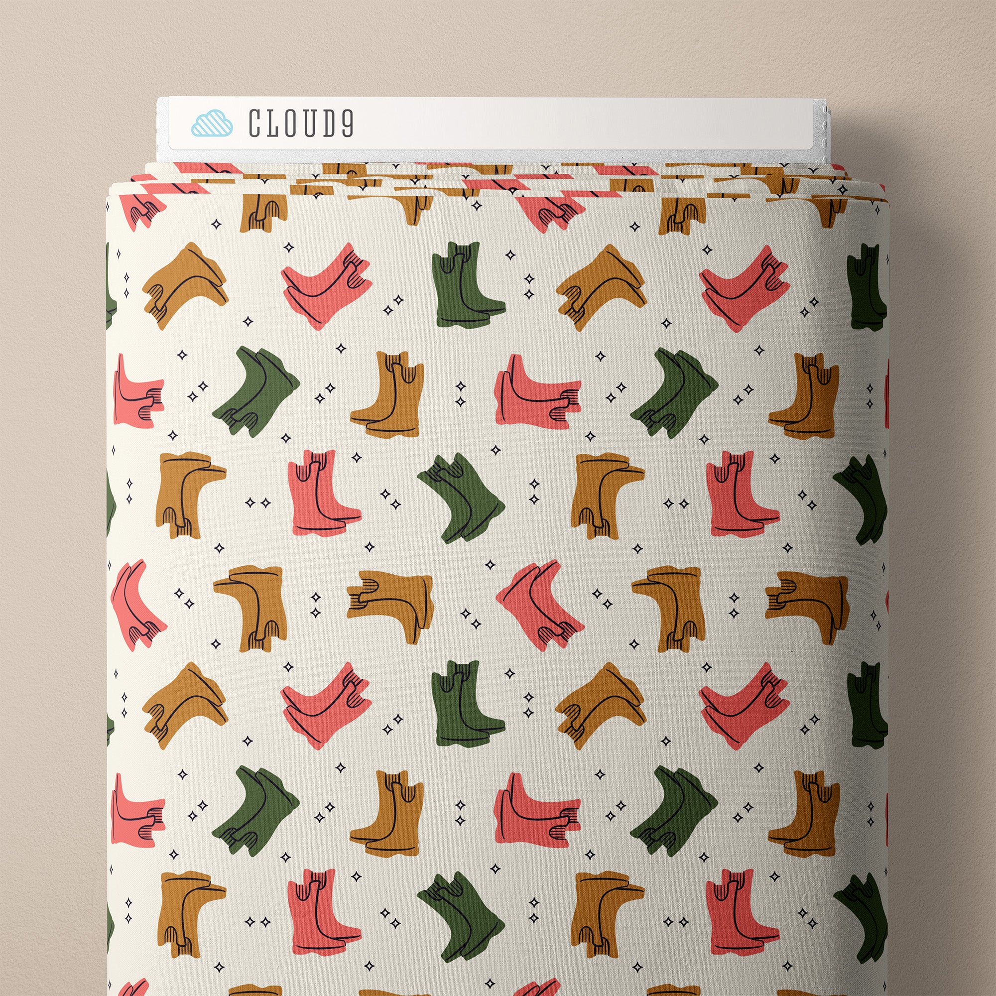 Fabric Cloud9 Wellies Spring Showers by the Quarter Yard 228224