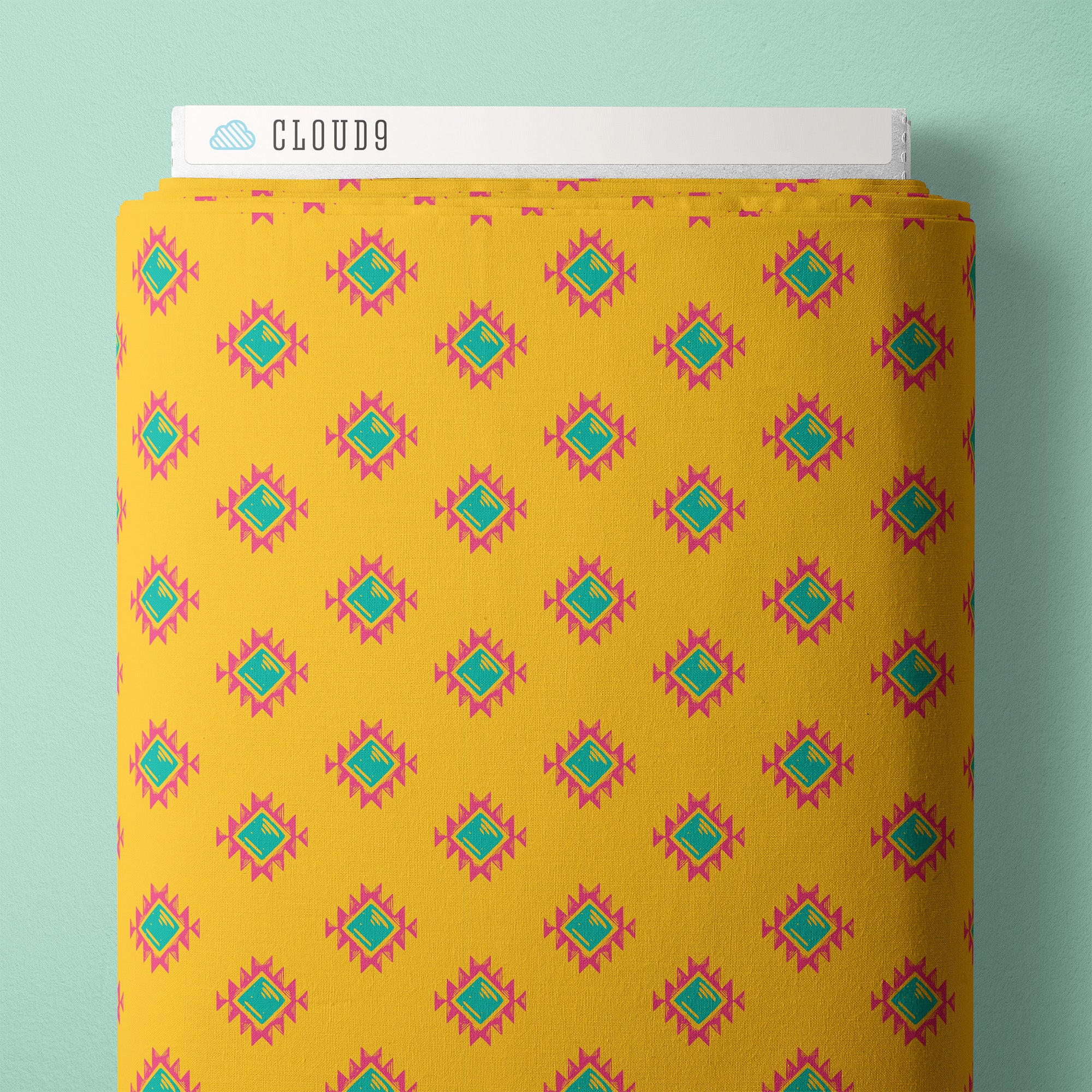 Fabric Cloud9 Yellow Aztec Diamond Desert Dance by the Quarter Yard 228547