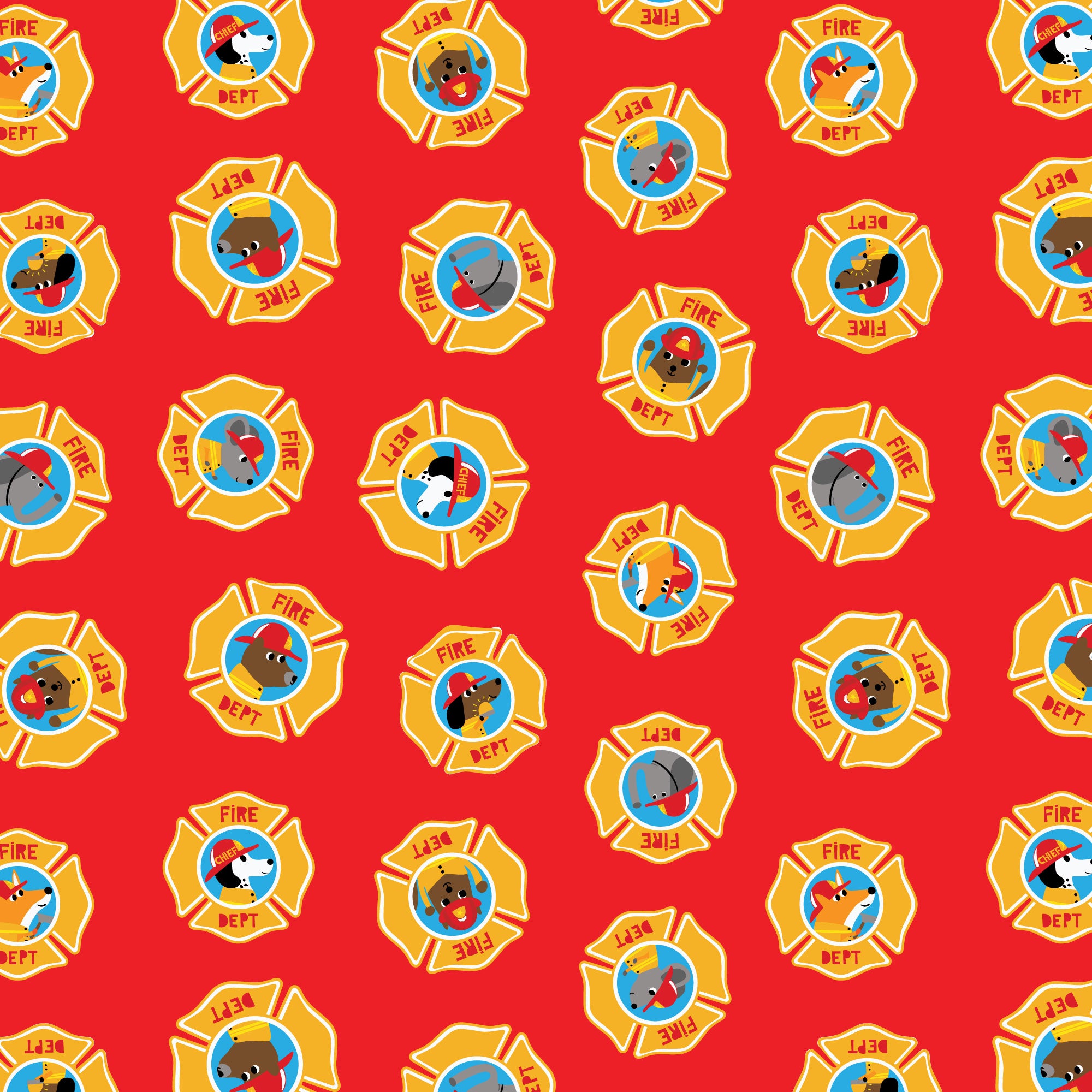 Fabric Cloud 9 Badge of Honor Fire! Fire! Fire! by the Quarter Yard 228313