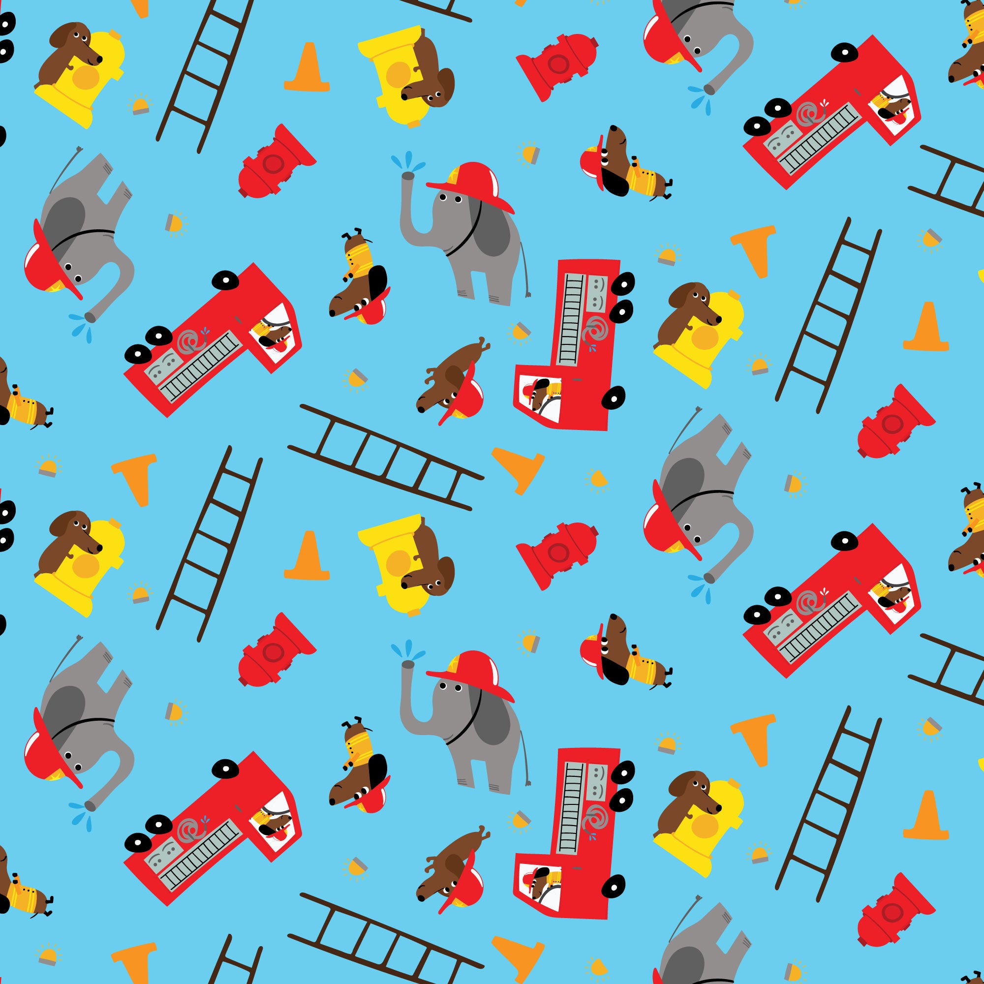 Fabric Cloud 9 Fire Friends Fire! Fire! Fire! by the Quarter Yard 228303