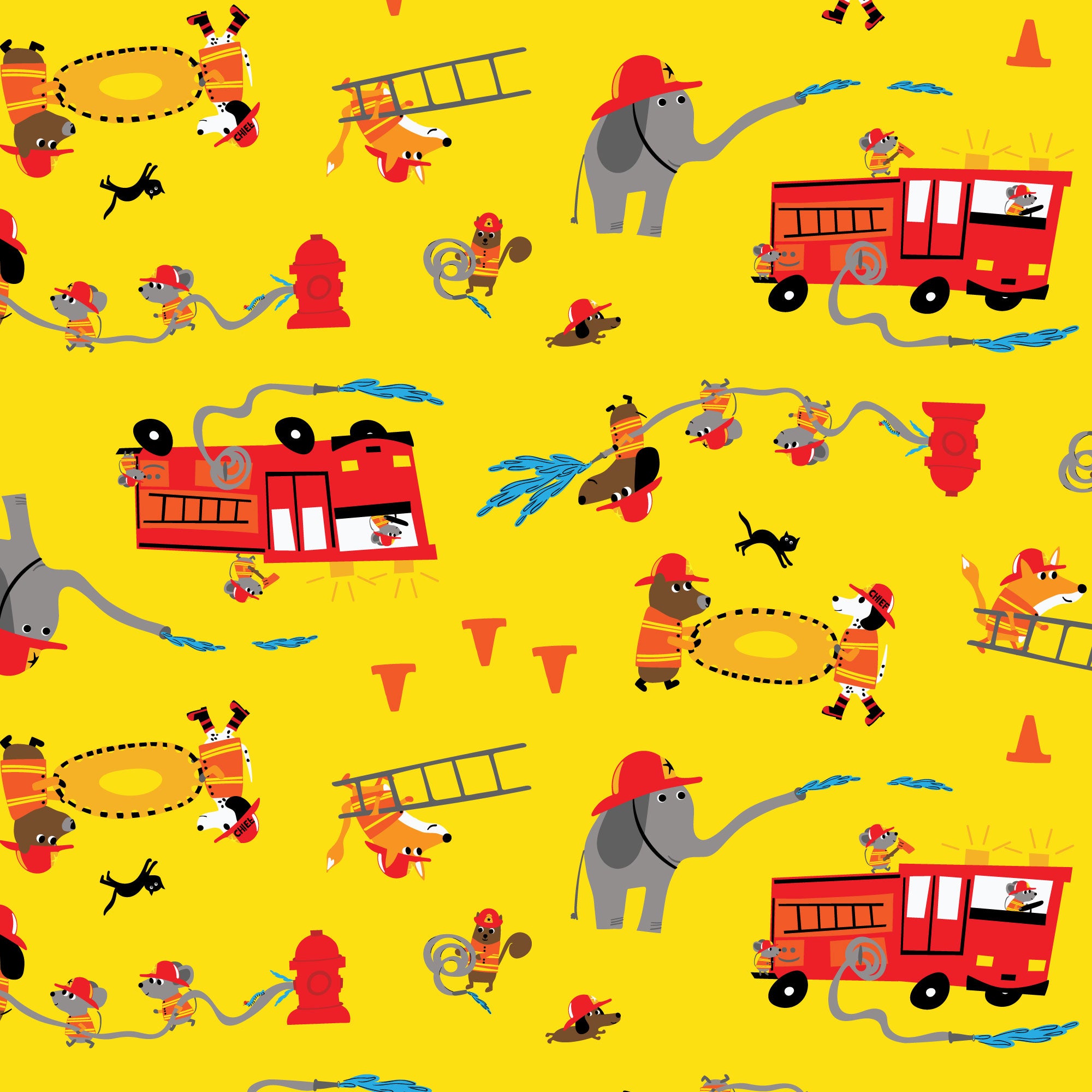 Fabric Cloud 9 To The Rescue Fire! Fire! Fire! by the Quarter Yard 228302