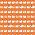 A repeating pattern of cartoon chickens on an orange background, including mostly white chickens, some light tan chickens, and a few black-and-white chickens.