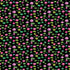 A repeating watercolor-style pattern of pink lotus flowers and green lily pads on a solid black background.