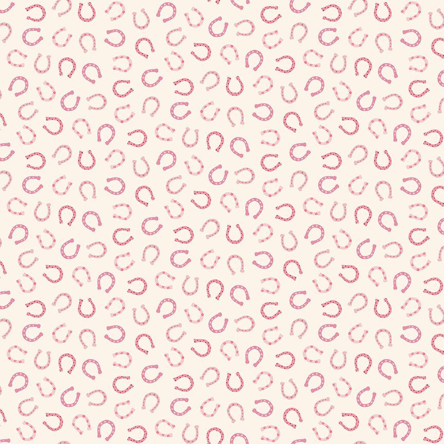 Pattern of pink horseshoes on a light pink background