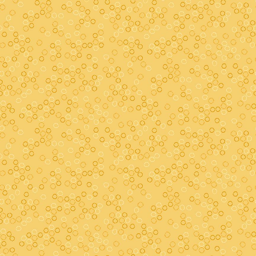 Fabric Dear Stella Designs Gold Honeycomb Sting Like a Bee by the Quarter Yard D3278