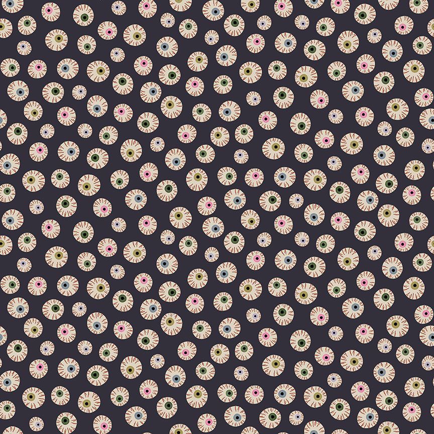 Fabric Dear Stella Designs Raven Eye Candy Love at First Bite by the Quarter Yard D3481-RAVEN
