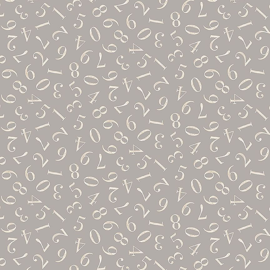 Fabric Dear Stella Dove Numbers Count on Me by the Quarter Yard DNS3319-DOVE