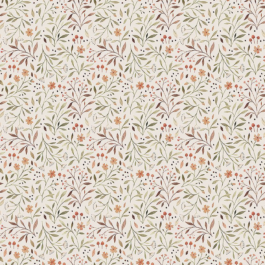 Fabric Dear Stella Taupe Flora Count on Me by the Quarter Yard DNS3313-TAUPE