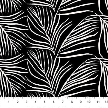 Fabric FIGO Black Foliage Ink and Earth by the Quarter Yard 91221-99
