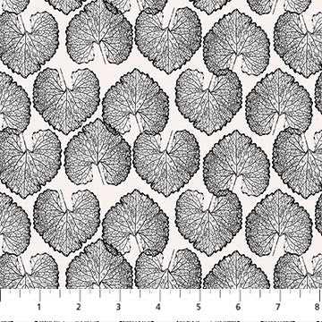Fabric FIGO Black Leafy Ink and Earth by the Quarter Yard 91225-99