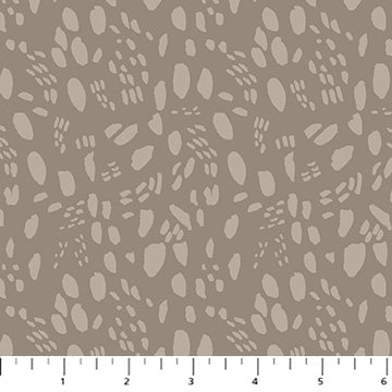 Fabric FIGO Brown Snow Tracks Cozy Cubs by the Quarter Yard 91108-36