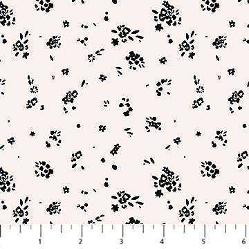Fabric FIGO Cream Ditsy Ink and Earth by the Quarter Yard 91224-11