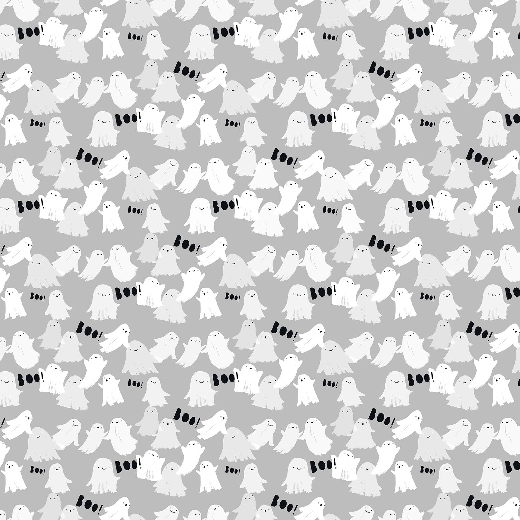 Fabric FIGO Gray Ghosts Sweet Treats by the Quarter Yard 91259-92