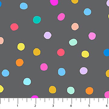 Fabric FIGO Gray Multi Dots Dewfall by the Quarter Yard 92090-95