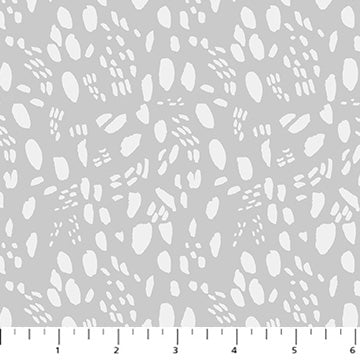 Fabric FIGO Gray Snow Tracks Cozy Cubs by the Quarter Yard 91108-92