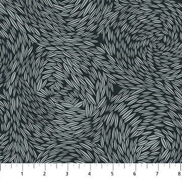 Fabric FIGO Gray Wheat in Rayon Rhythm & Leaves by the Quarter Yard R91041-95