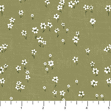 Fabric FIGO Green Daisies Humblebee by the Quarter Yard RC91124-70