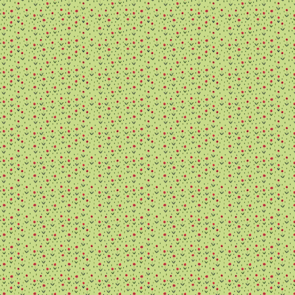 Fabric FIGO Green Floral Mini Metropolis by the Quarter Yard 91194-70