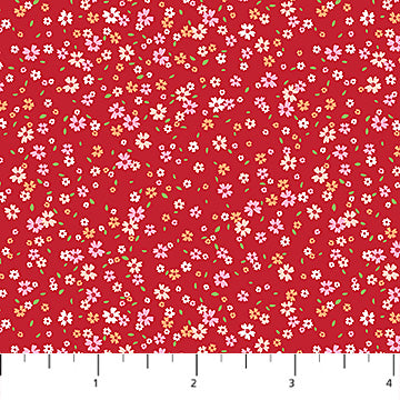 Fabric FIGO Red Petal Drift Pocket Posies by the Quarter Yard R91200-26