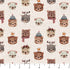 Fabric FIGO Taupe Bears Cozy Cubs by the Quarter Yard 91101-14