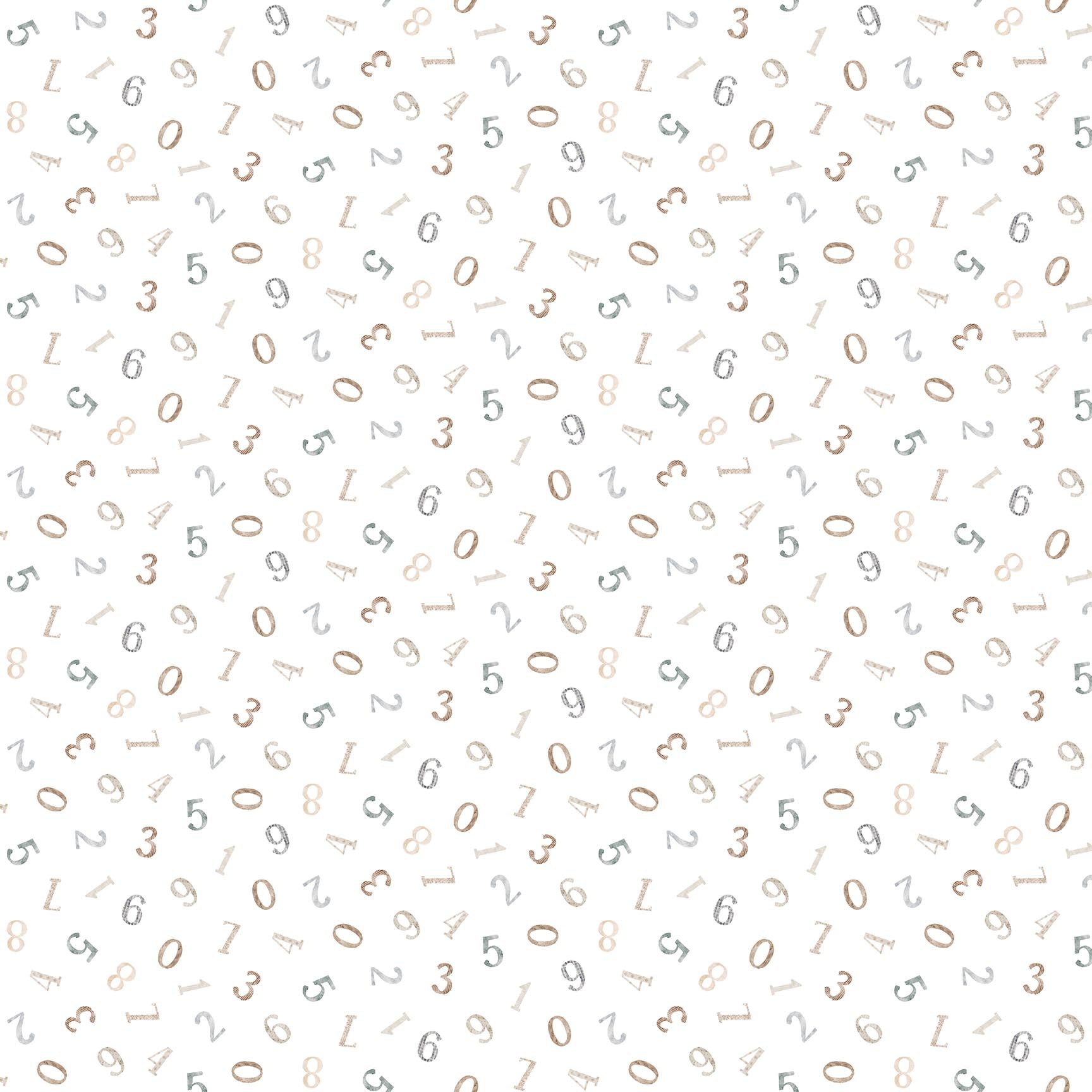 Fabric FIGO White Numbers Soaring Dreams by the Quarter Yard 91242-10