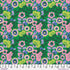 Colorful floral pattern on a green background with a ruler at the bottom.