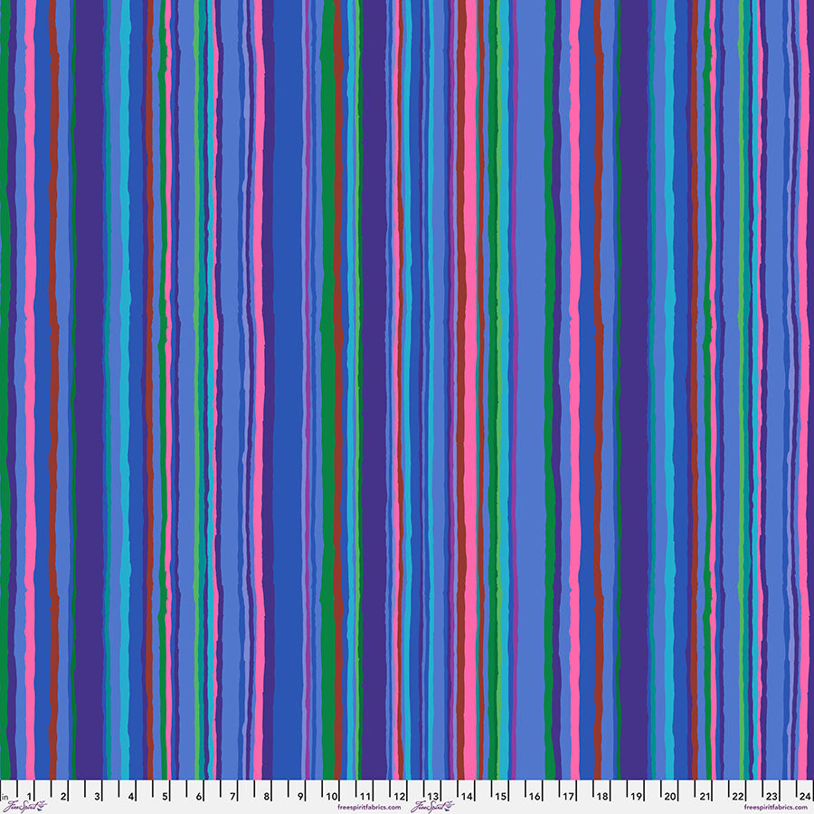 Fabric FreeSpirit Blue Echo Stripe Kaffe Fassett Collective February 2026 by the Quarter Yard PWGP209.BLUE