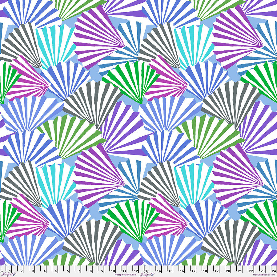 Fabric FreeSpirit Blue Fanfare Kaffe Fassett Collective February 2026 by the Quarter Yard PWGP211.BLUE
