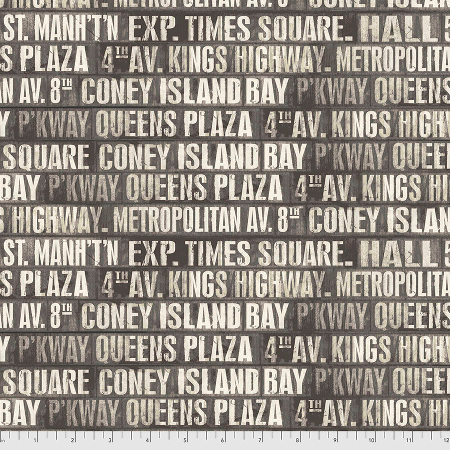 Fabric FreeSpirit Charcoal Subway Signs Eclectic Elements by the Quarter Yard PWTH173.CHARCOAL