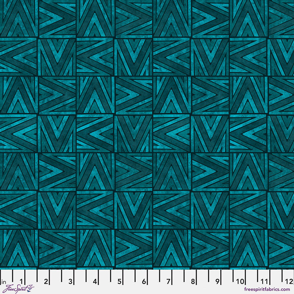 Fabric FreeSpirit Dark Teal Flight Pattern What the Birds Said by the Quarter Yard PWCD155.XDKTEAL