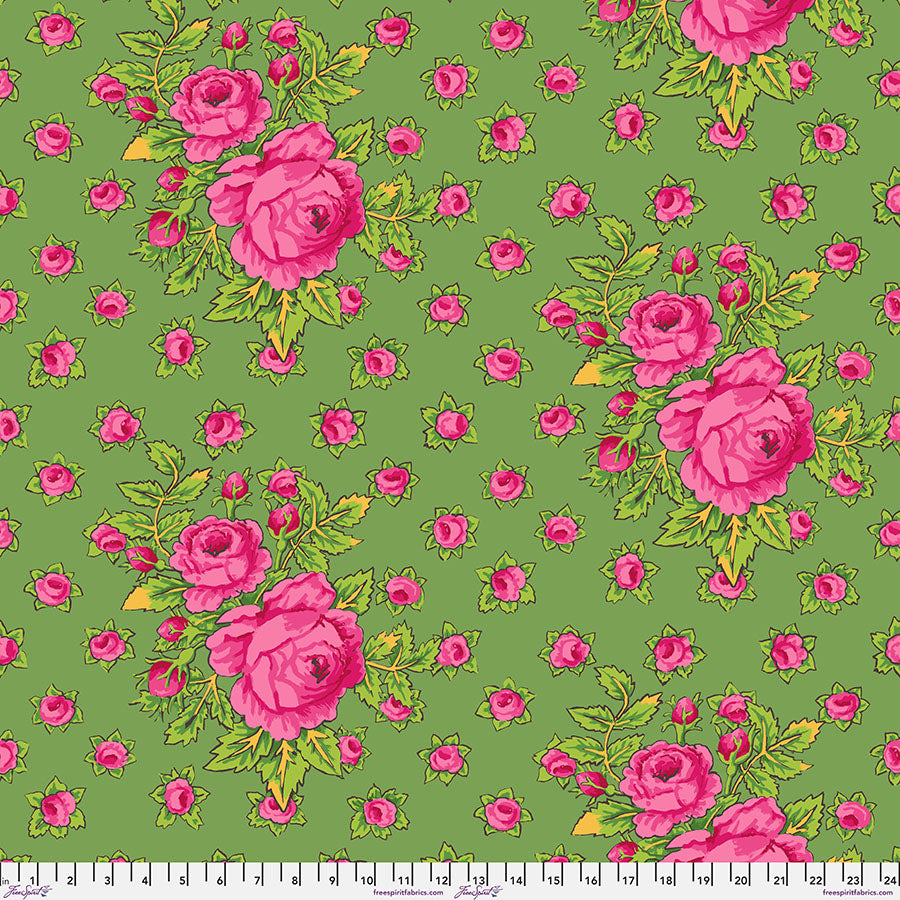 Fabric FreeSpirit Green Rosie Kaffe Fassett Collective February 2026 by the Quarter Yard PWGP212.GREEN