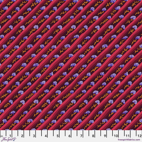 Fabric FreeSpirit Kaffe Fassett Aubergine Diagonal Poppy Kaffe: From the Archives by the Quarter Yard PWGP024.AUBERGINE