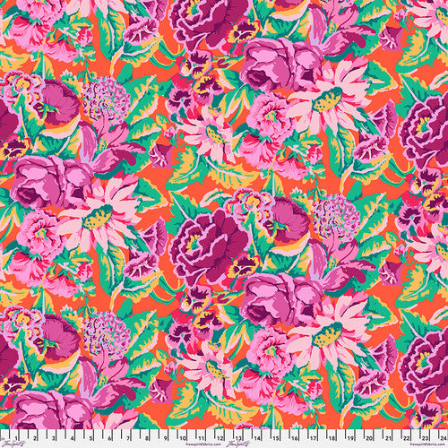 Fabric FreeSpirit Kaffe Fassett Magenta Floral Dance Kaffe: From the Archives by the Quarter Yard PWGP012.MAGENTA
