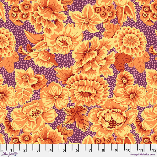 Fabric FreeSpirit Kaffe Fassett Plum Floral with Dots Kaffe: From the Archives by the Quarter Yard PWGP002.PLUM