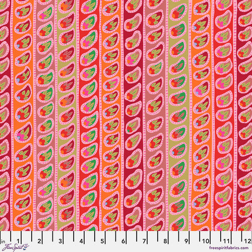 Fabric FreeSpirit Kaffe Fassett Red Paisley Stripe Kaffe: From the Archives by the Quarter Yard PWGP032.RED