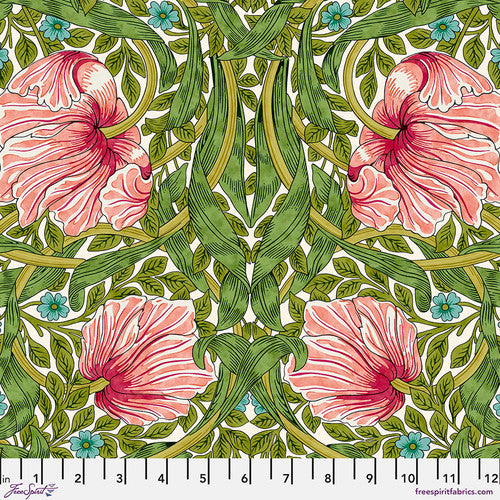 Fabric FreeSpirit Morris & Co. Green Pimpernel Bedford Park by the Quarter Yard PWWM024.GREEN