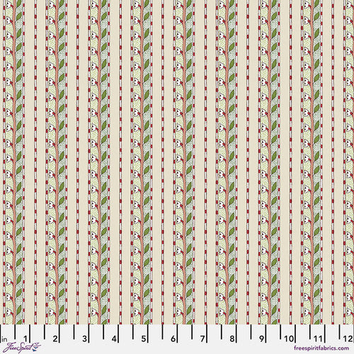 Fabric FreeSpirit Morris & Co. Ivory Daffodil Stripe Bedford Park by the Quarter Yard PWWM141.IVORY