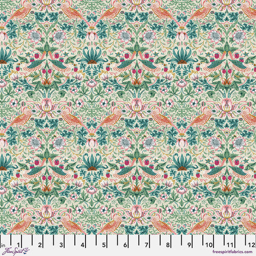 Fabric FreeSpirit Morris & Co. Mineral Mini Strawberry Thief Bedford Park by the Quarter Yard PWWM002.MINERAL