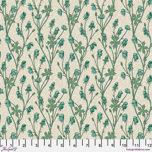 Fabric FreeSpirit Morris & Co. Mineral Monkshood Bedford Park by the Quarter Yard PWWM140.MINERAL