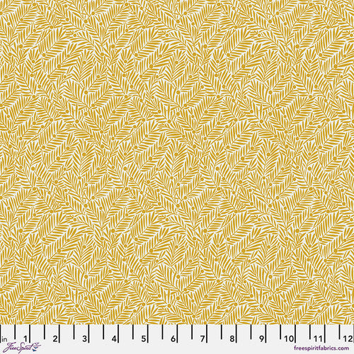 Fabric FreeSpirit Morris & Co. Sunshine Yew & Aril Bedford Park by the Quarter Yard PWWM135.SUNSHINE