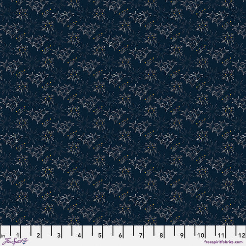 Fabric FreeSpirit Navy Bursting Primitive Cloth by the Quarter Yard PWSK095.NAVY