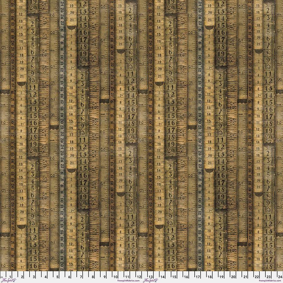 Fabric FreeSpirit Neutral Tape Measures Eclectic Elements by the Quarter Yard PWTH060.8NEUT