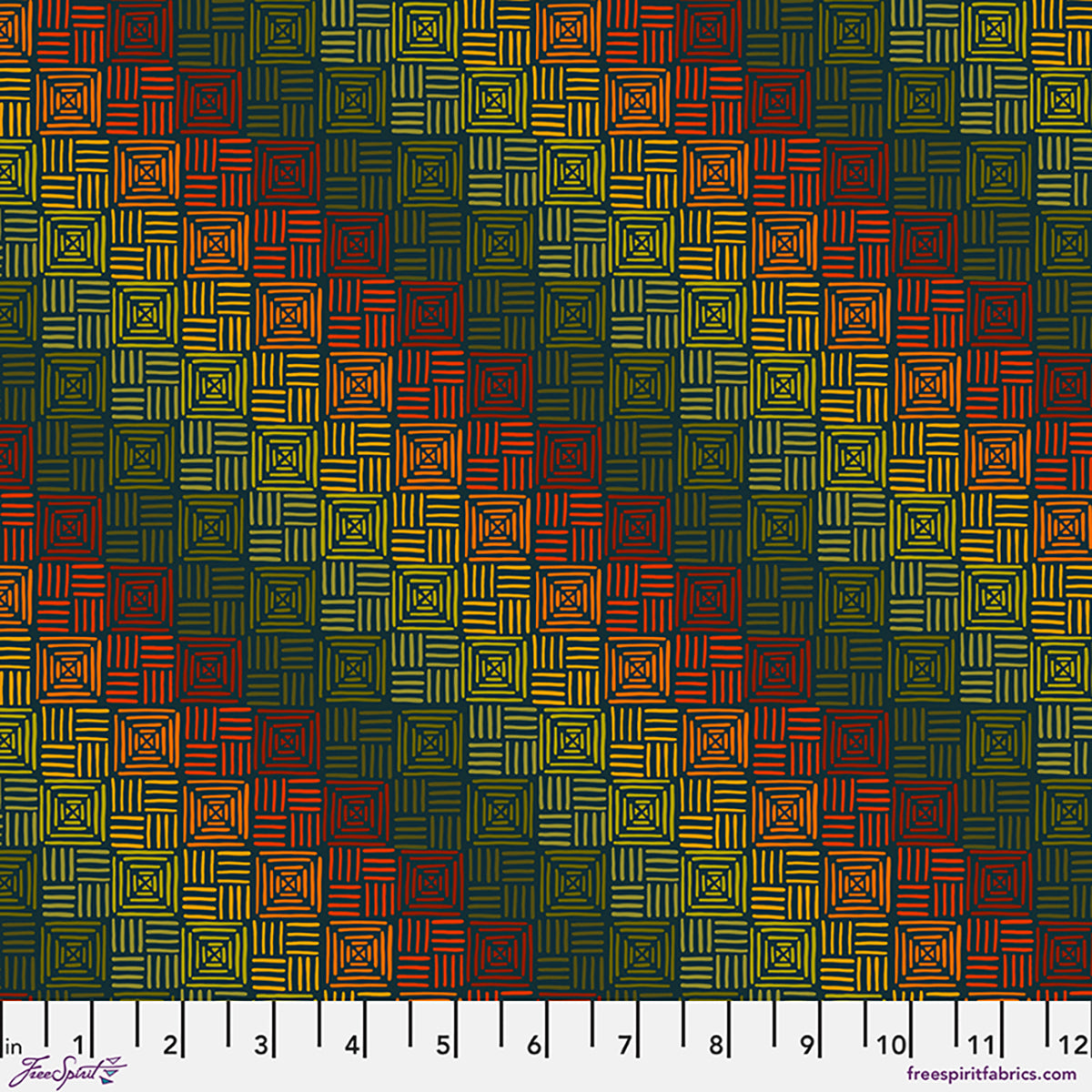 Fabric FreeSpirit Ombre Sunset Grid More Than Bones by the Quarter Yard PWCD171.XOMBRE